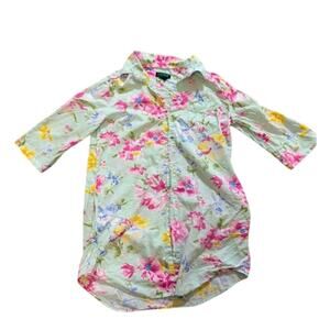 Vintage Ralph Lauren Floral Embroidered Top w pockets M